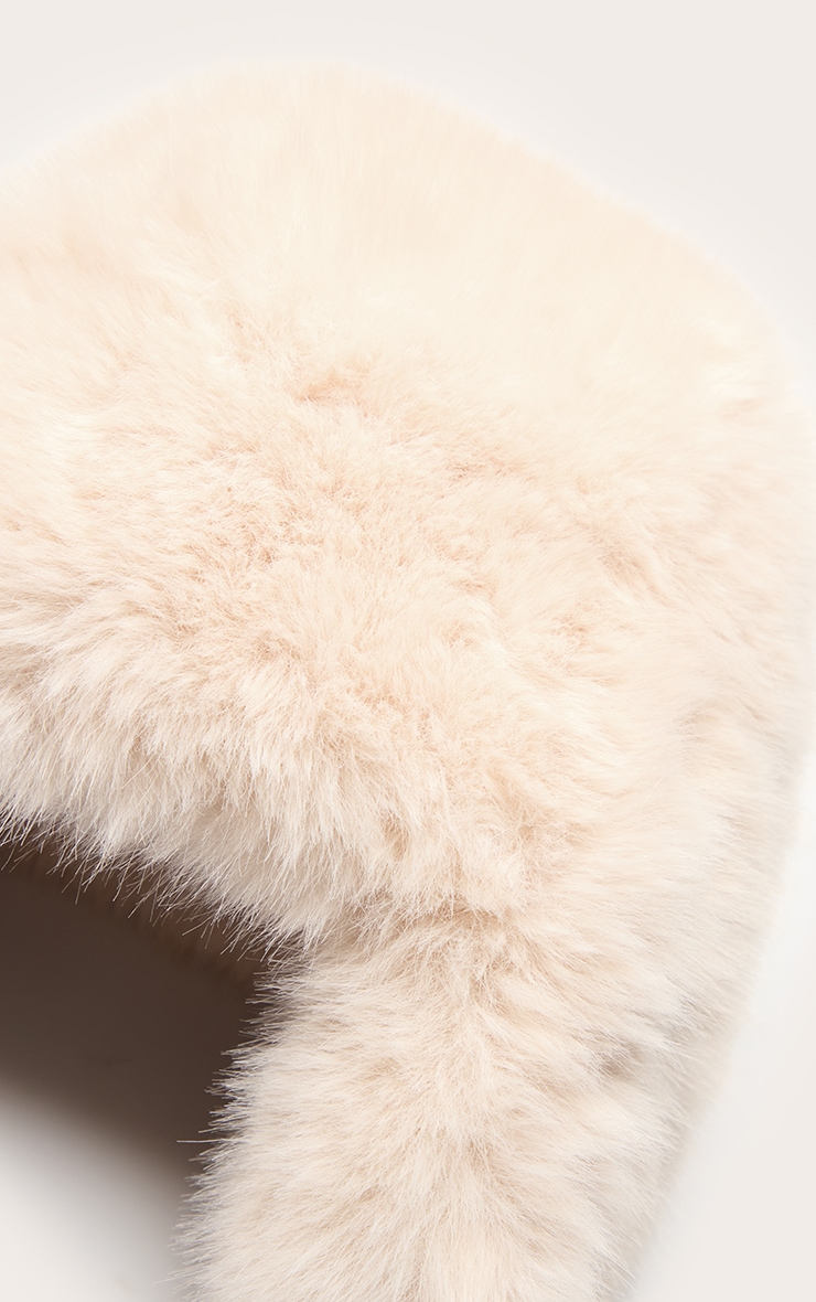 Cream Faux Fur Trapper Hat image 3
