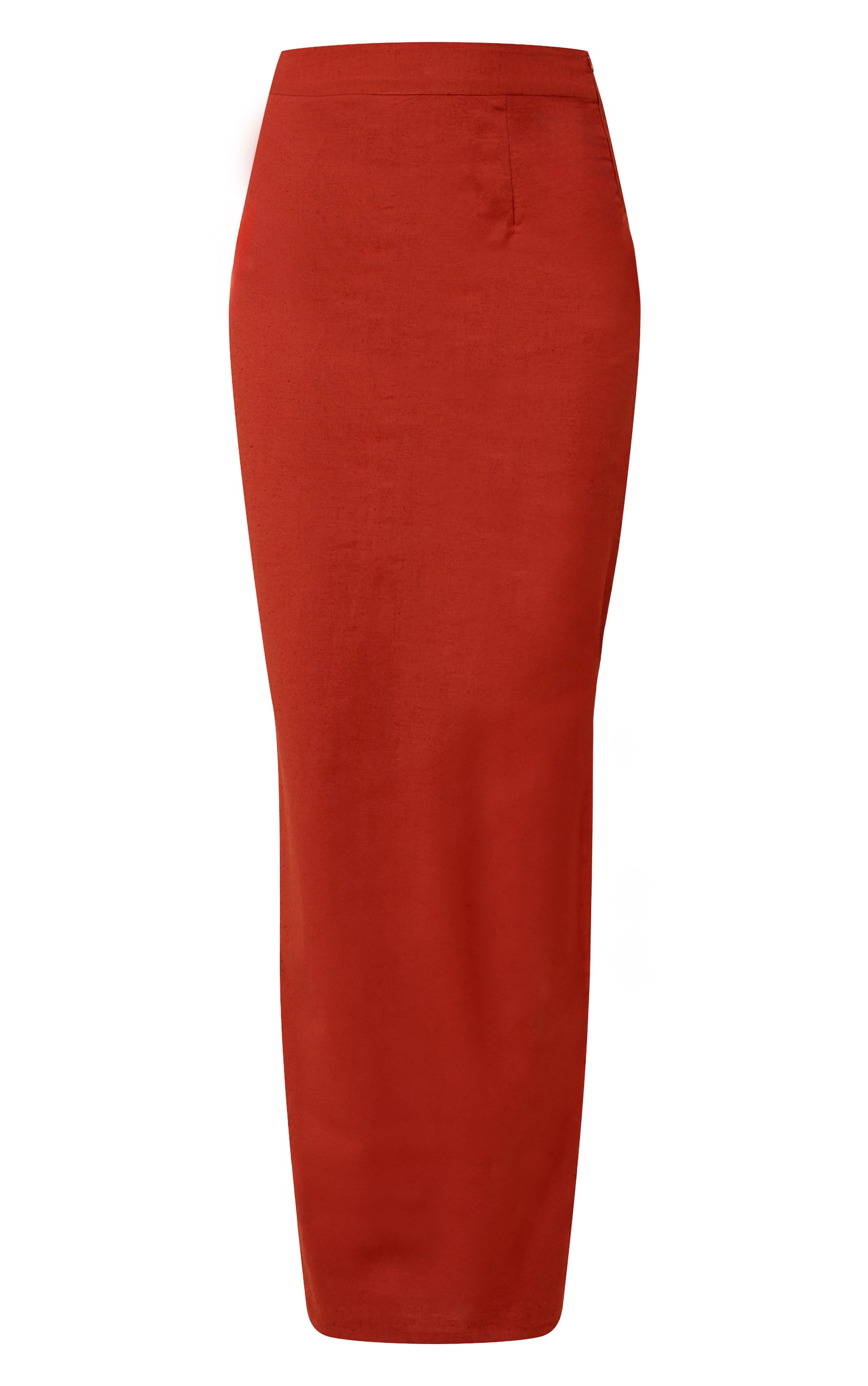 Rust Linen Look A Line Maxi Skirt image 5