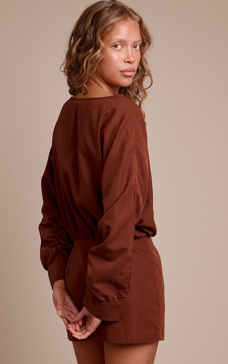 Chocolate Cotton Poplin Bodycon Dress image 2