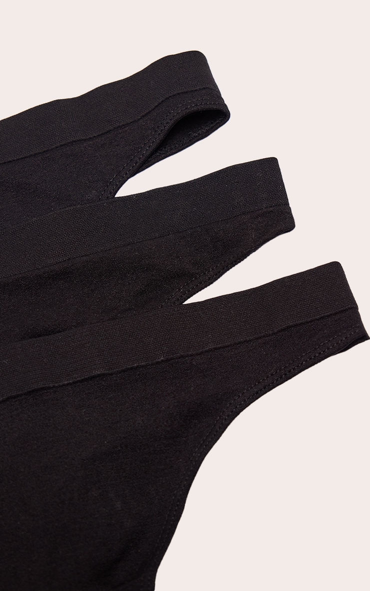 Black Pack Of 3 Seamless Thongs image 2