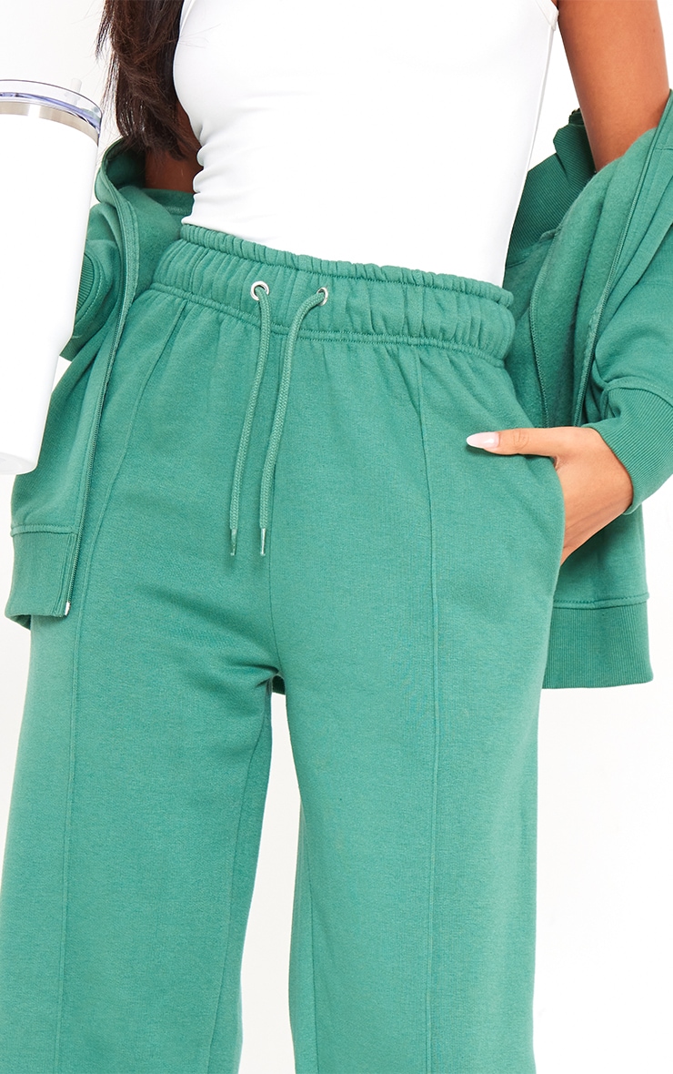 Tall Dark Teal Seam Detail Straight Leg Sweatpants image 4