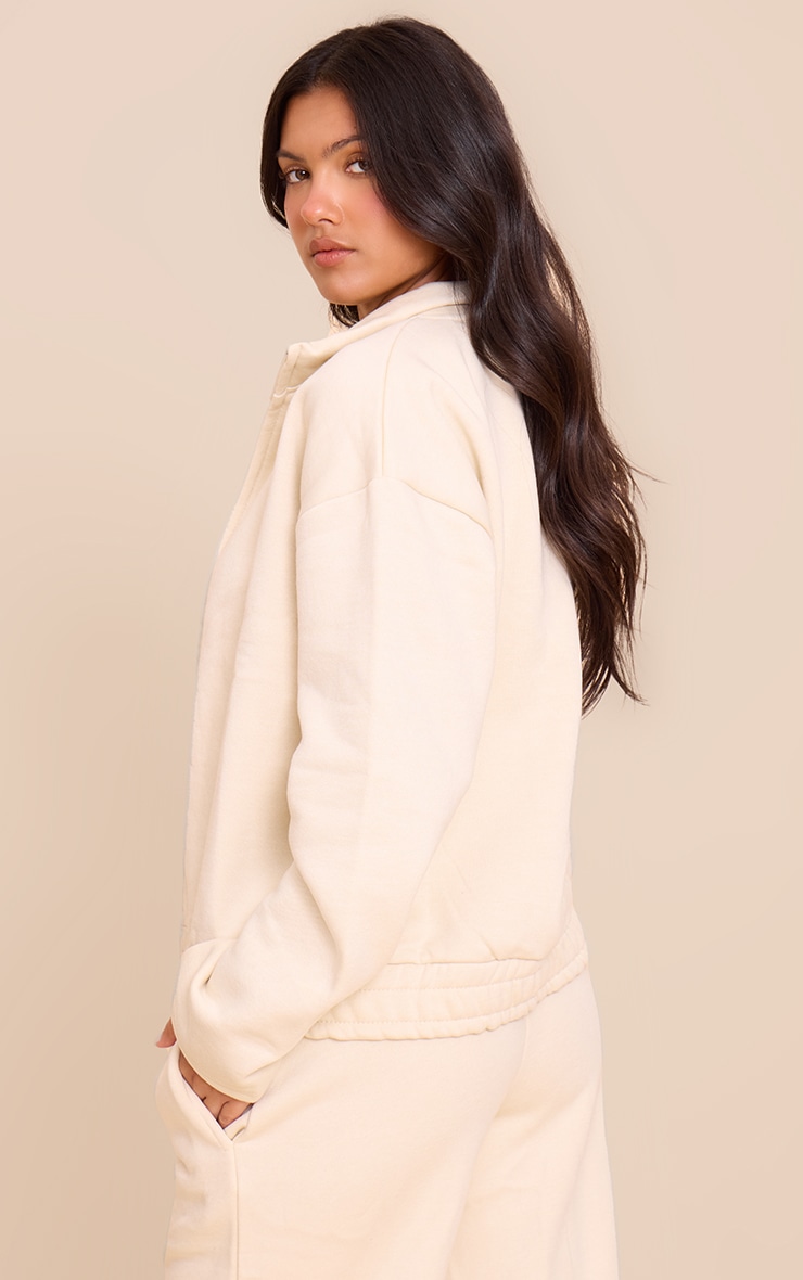 Stone Contrast Drawcord Funnel Neck Sweatshirt image 2