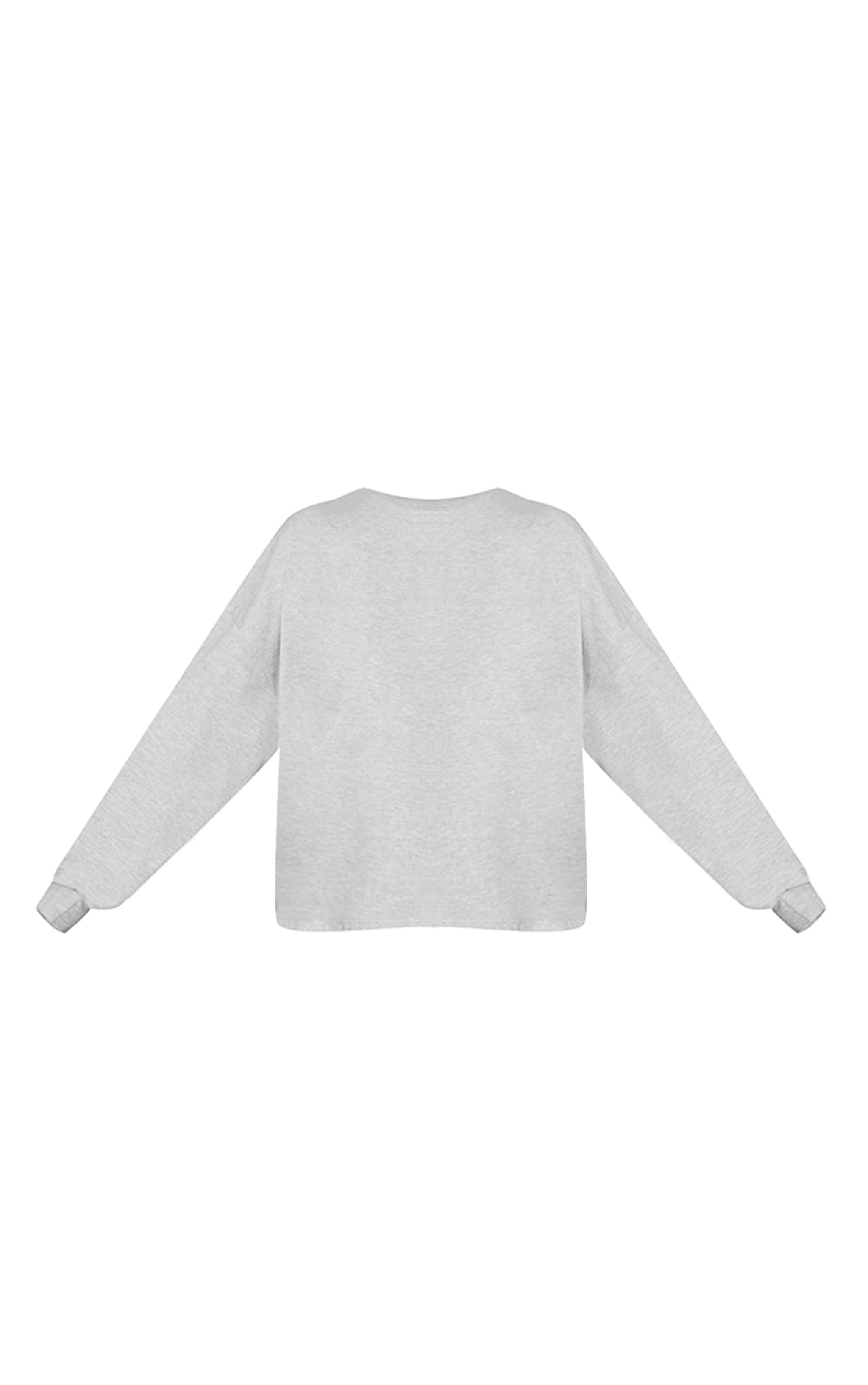 Ash Grey Long Sleeve Oversized Pyjama Top image 5