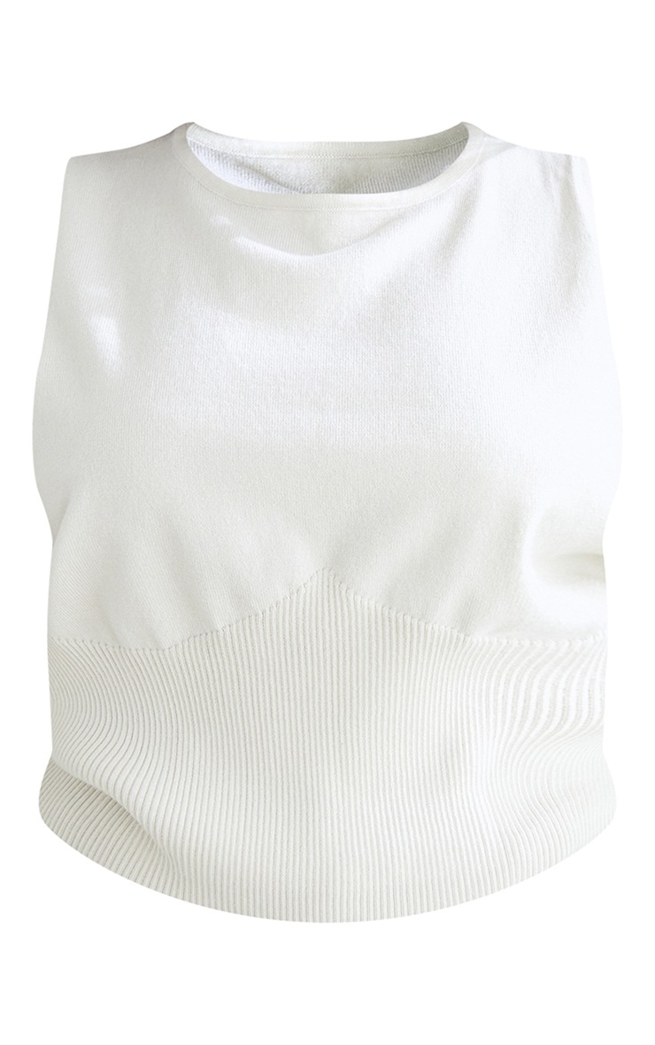 cream knitted vest top