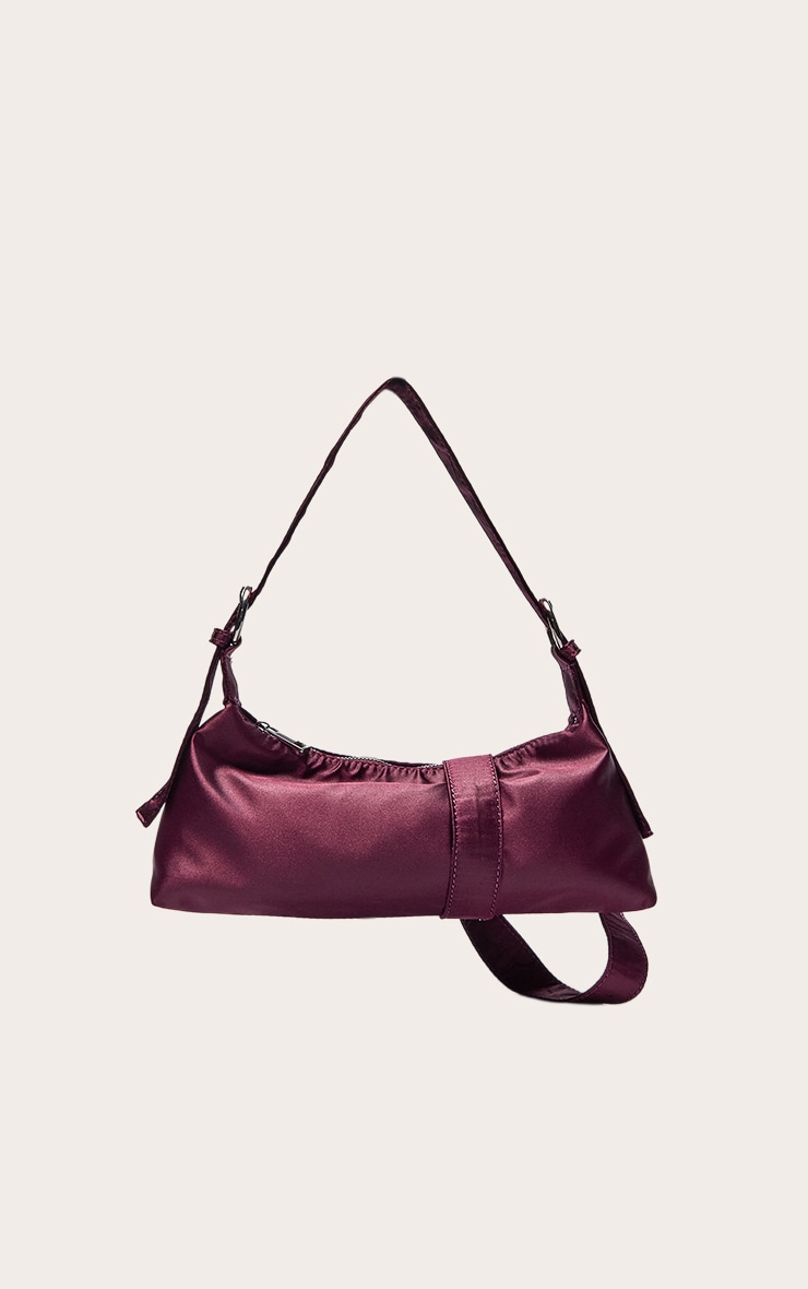 Sac à main satiné prune à boucles image 4