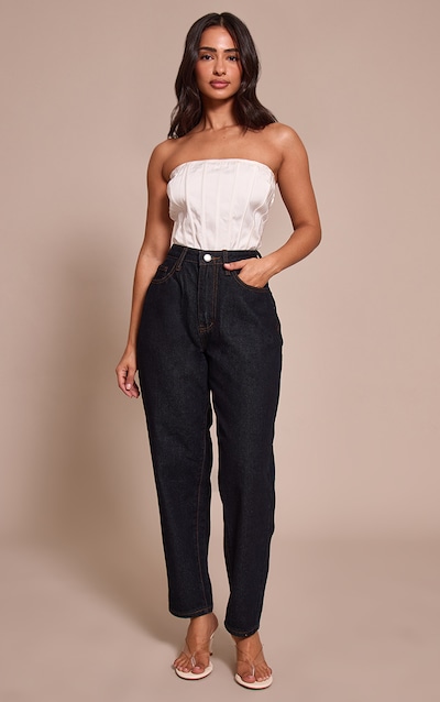 Petite Dark Indigo High Waist Mom Jeans