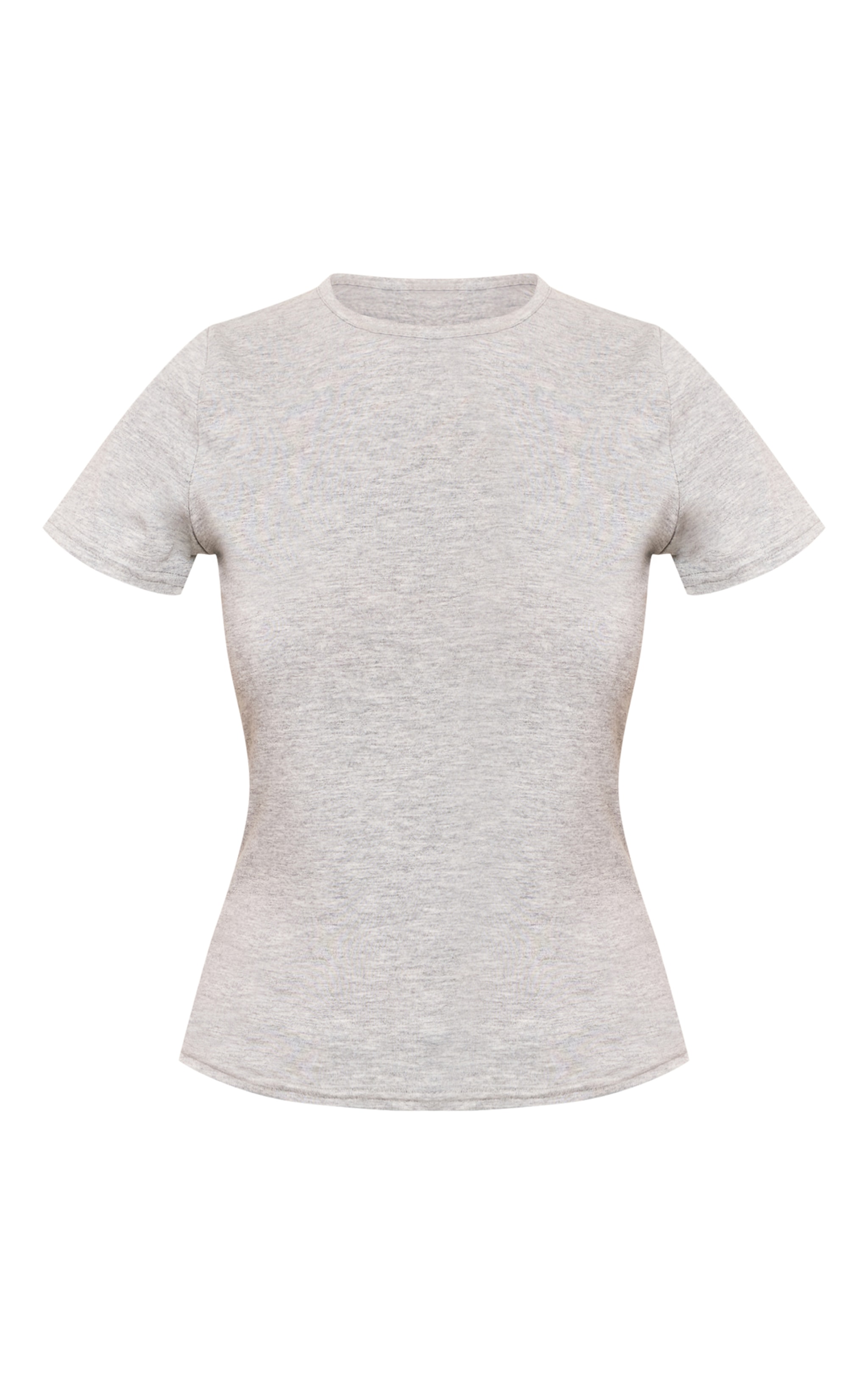 Grey Marl Cotton Crew Neck Longline Short Sleeve T-shirt image 5