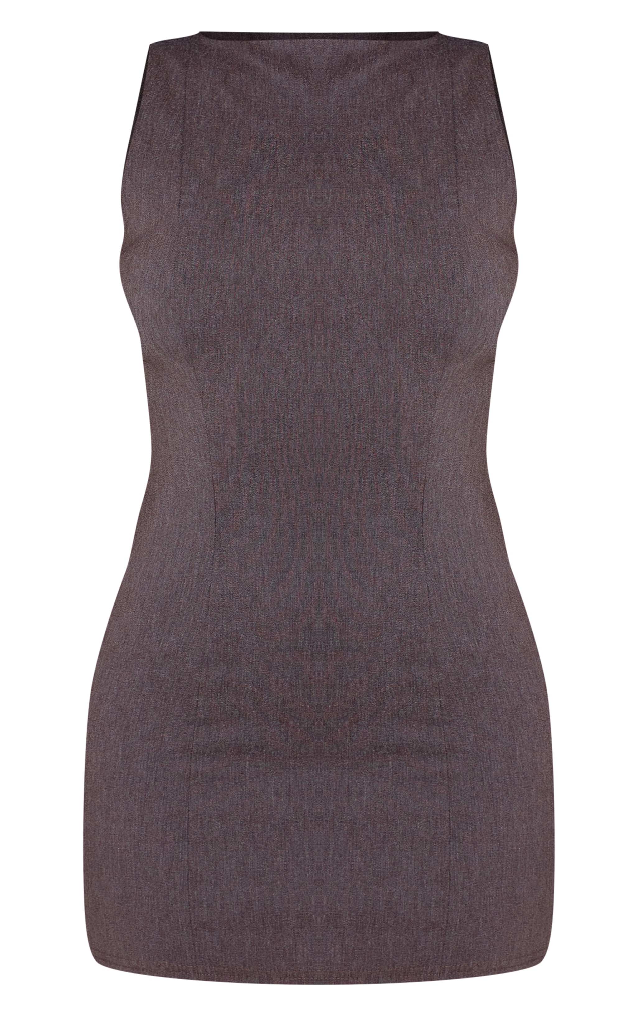 Chocolate Stretch Woven Boat Neck Shift Dress image 5