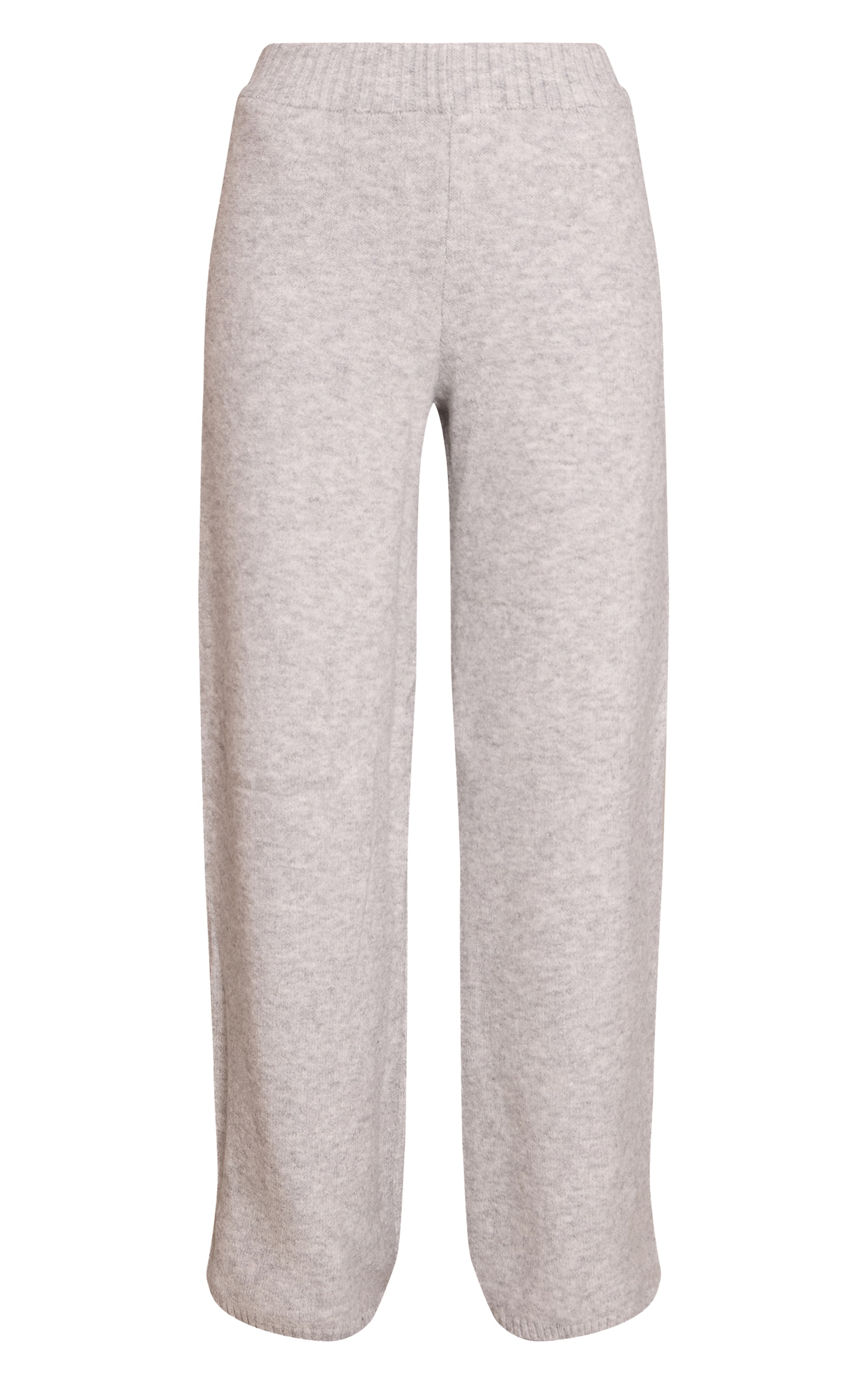Grey Wide Leg Knitted Pants