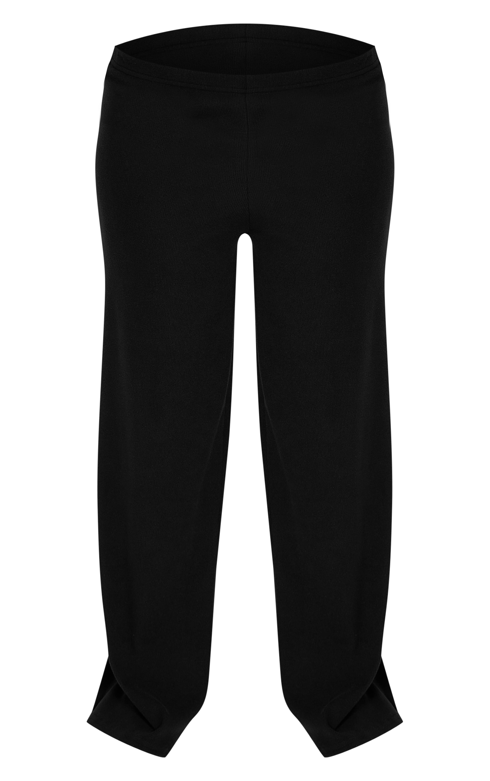 Shape Black Micro Rib Wide Leg Pants image 5