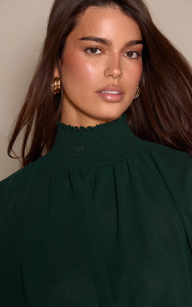 Green Sheer Chiffon Crop Top image 4