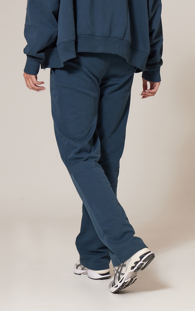 Jogging droit deluxe bleu pétrole à imprimé image 3