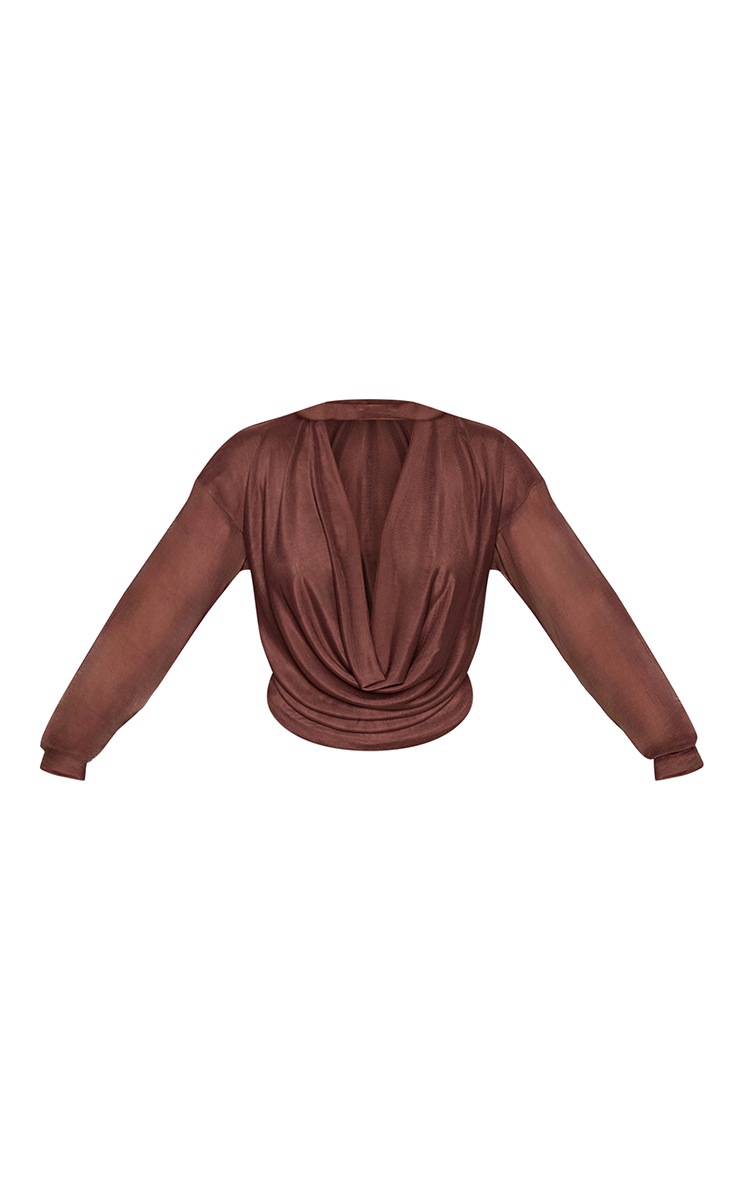 Shape Chocolate Mesh Cut Away Blouse image 5