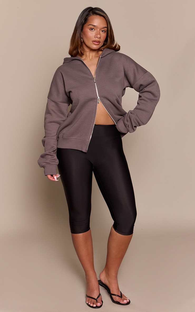 Shape Charcoal Grey Zip Through Hoodie image 3