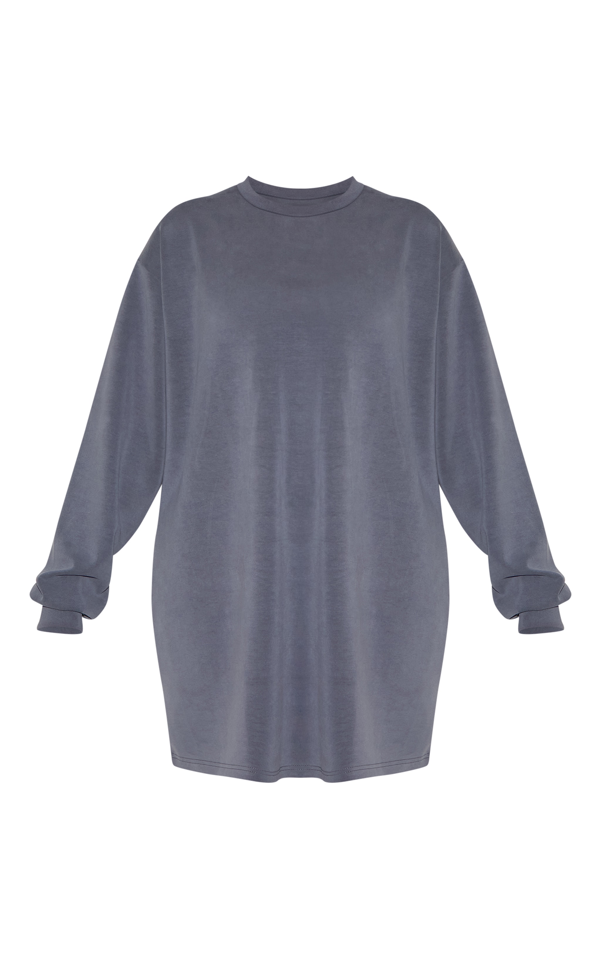 Plus Charcoal Grey Modal Long Sleeve Sweatshirt Dress image 5