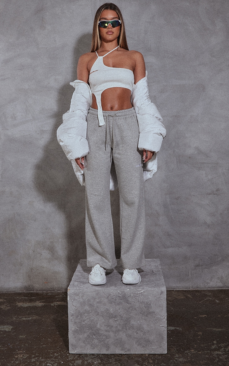 RENEW Cream Rib Bardot Sleeve Detail Crop Top
