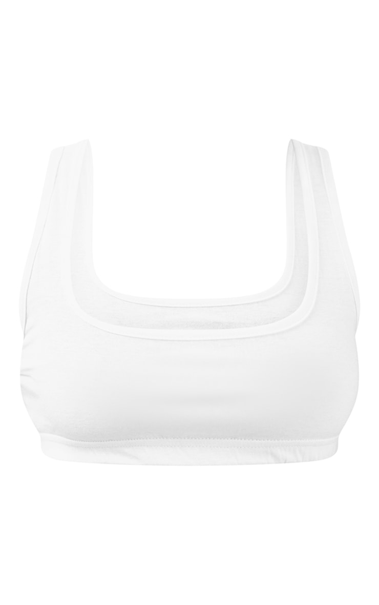 Bralette blanche en jersey à col rond image 5