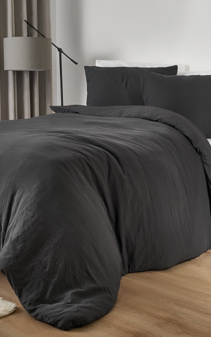 Washed Linen Style King Duvet Set Home PrettyLittleThing