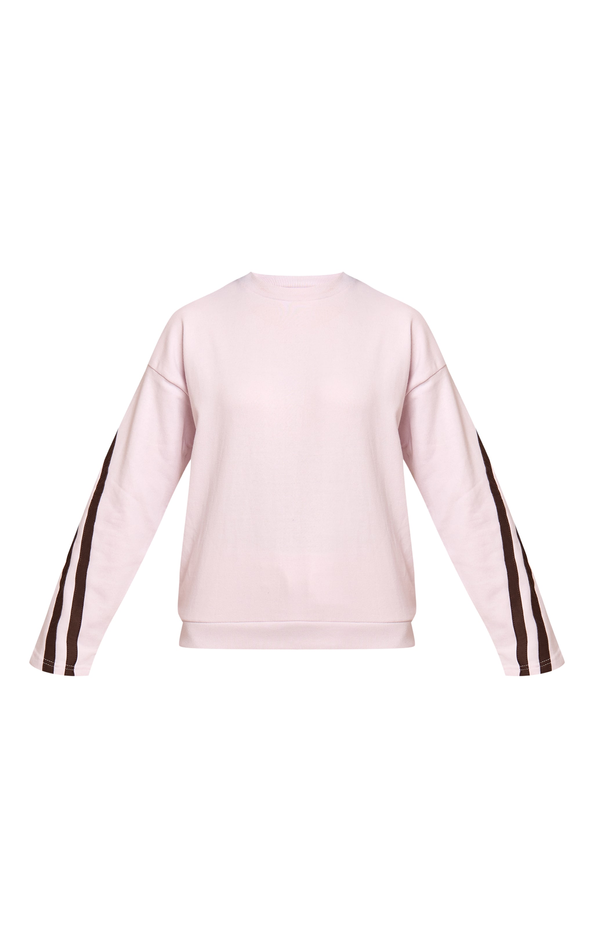 Pink Contrast Striped Oversized Sweatshirt image 5