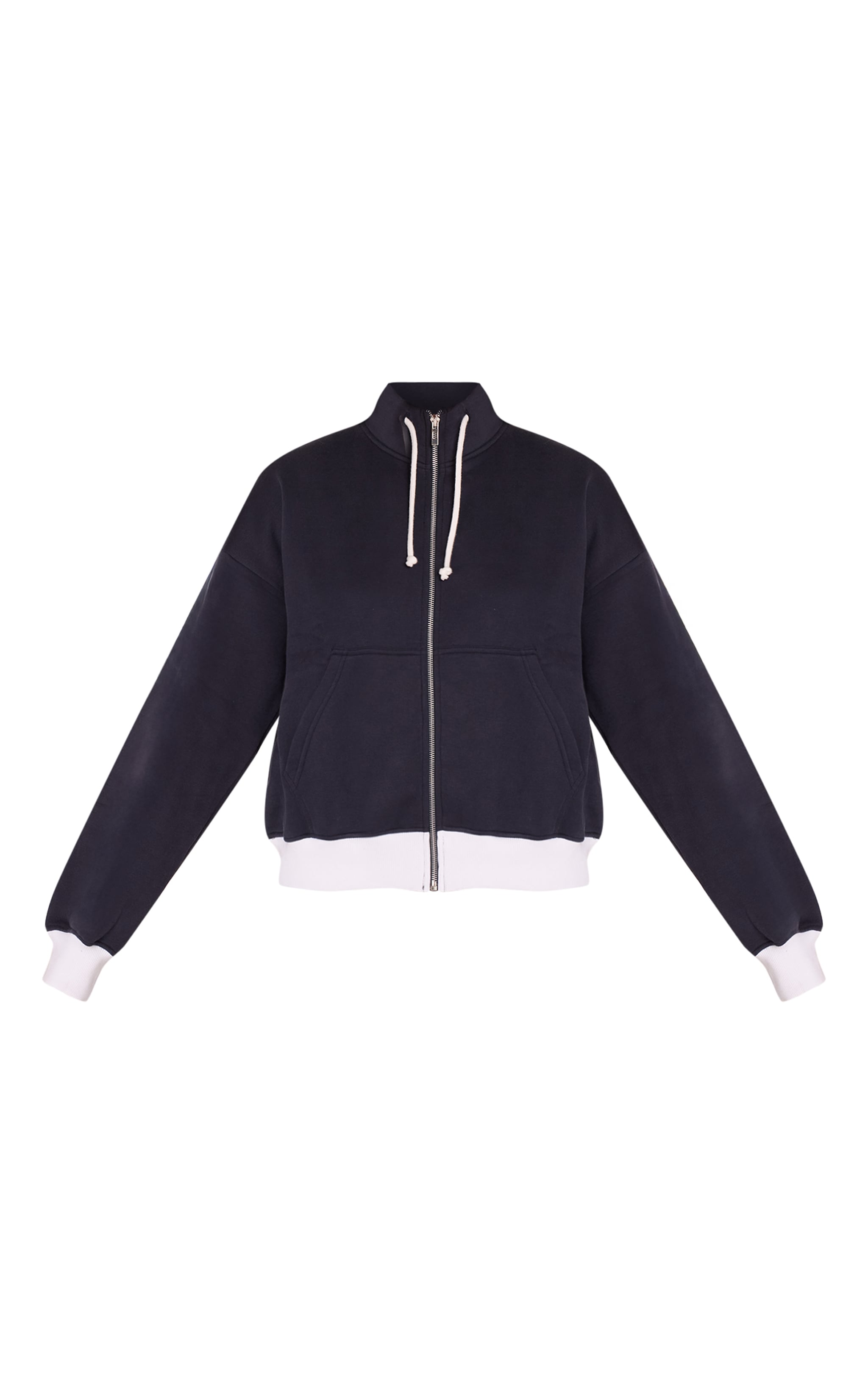 Navy PLT Tab Contrast Cotton Fleece Quarter Zip Sweatshirt image 5