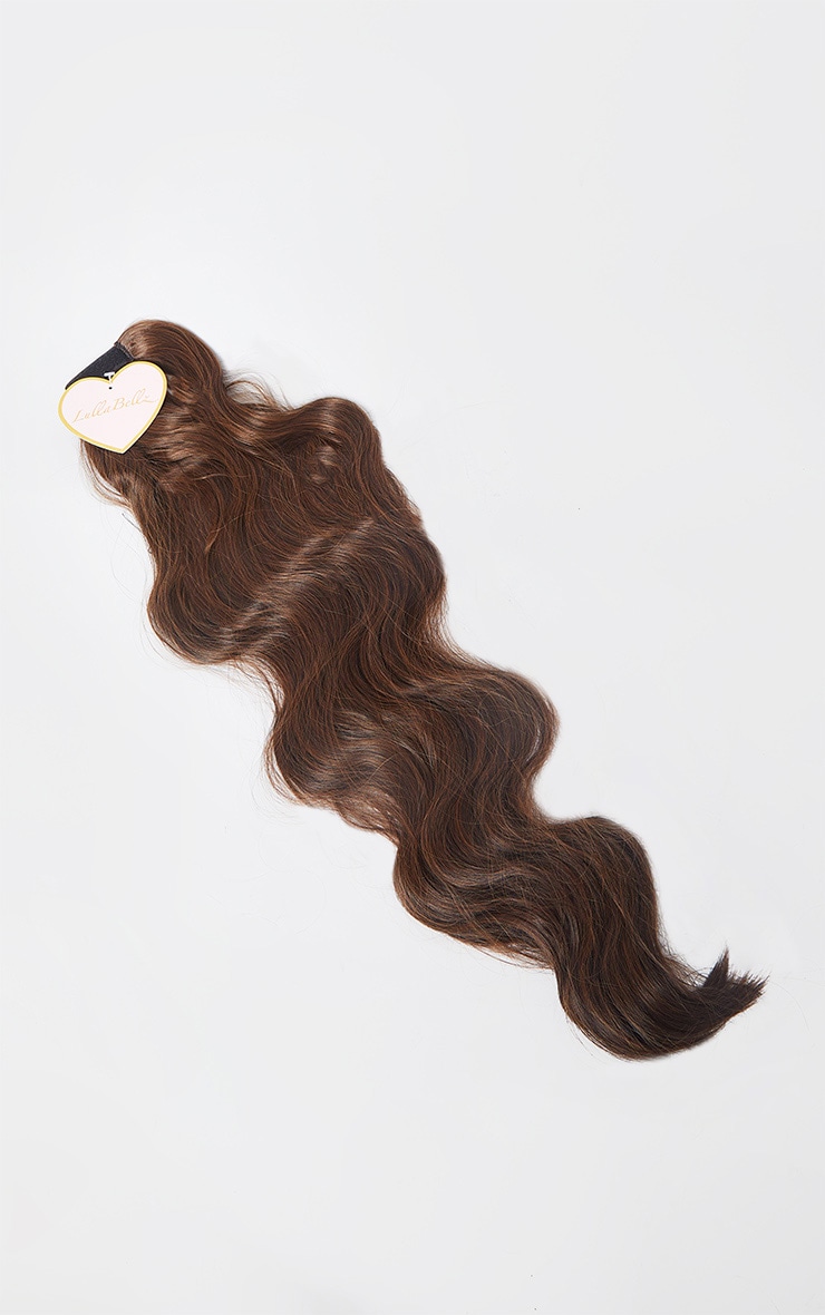 LullaBellz Longues extensions ondulées à clipser Wave Wraparound Pony 66 cm Warm Brunette image 2