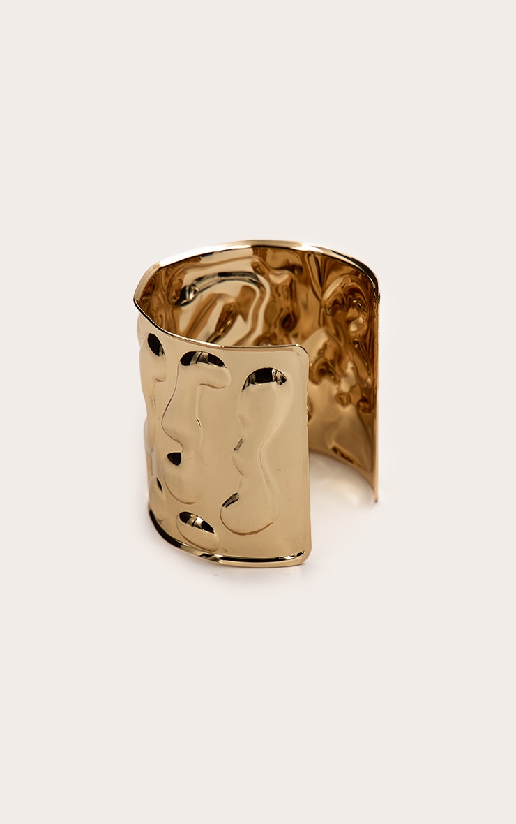 Gold Hammered Symmetrical Cuff image 3