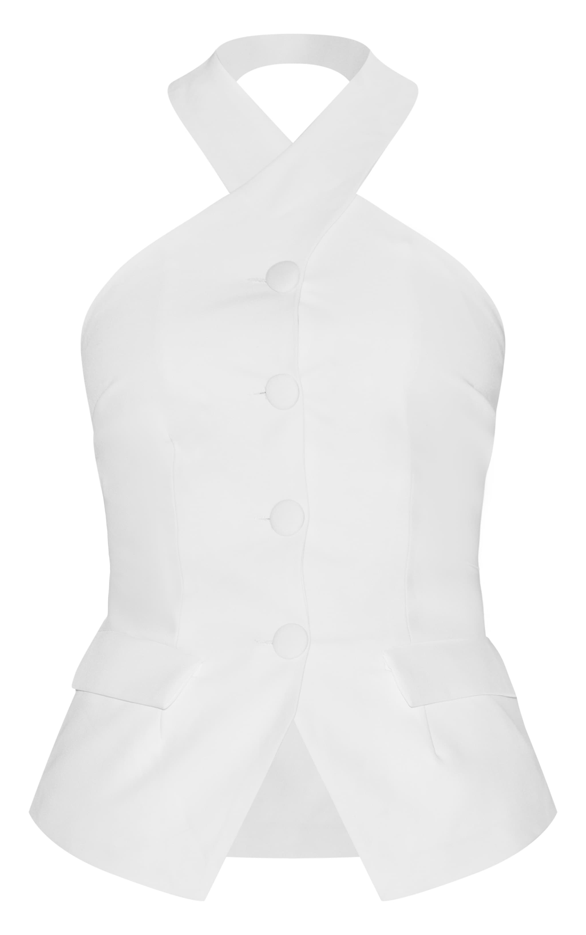 Gilet de tailleur deluxe blanc à dos nu image 5