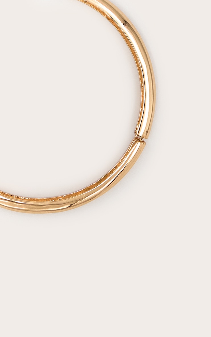 Gold Smooth Twisted Metal Statement Necklace image 3