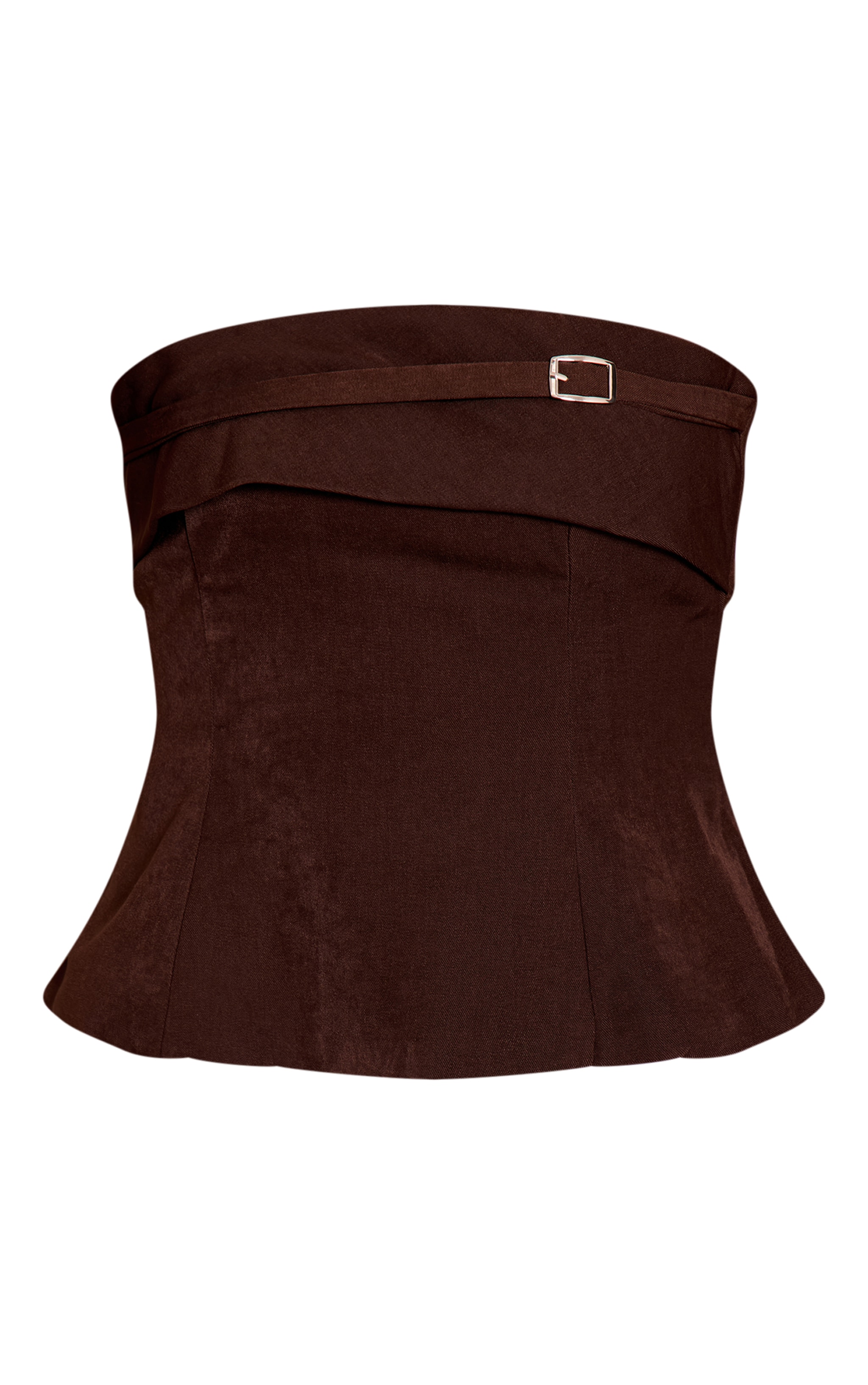 Chocolate Woven Fold Over Buckle Detail Bandeau image 5