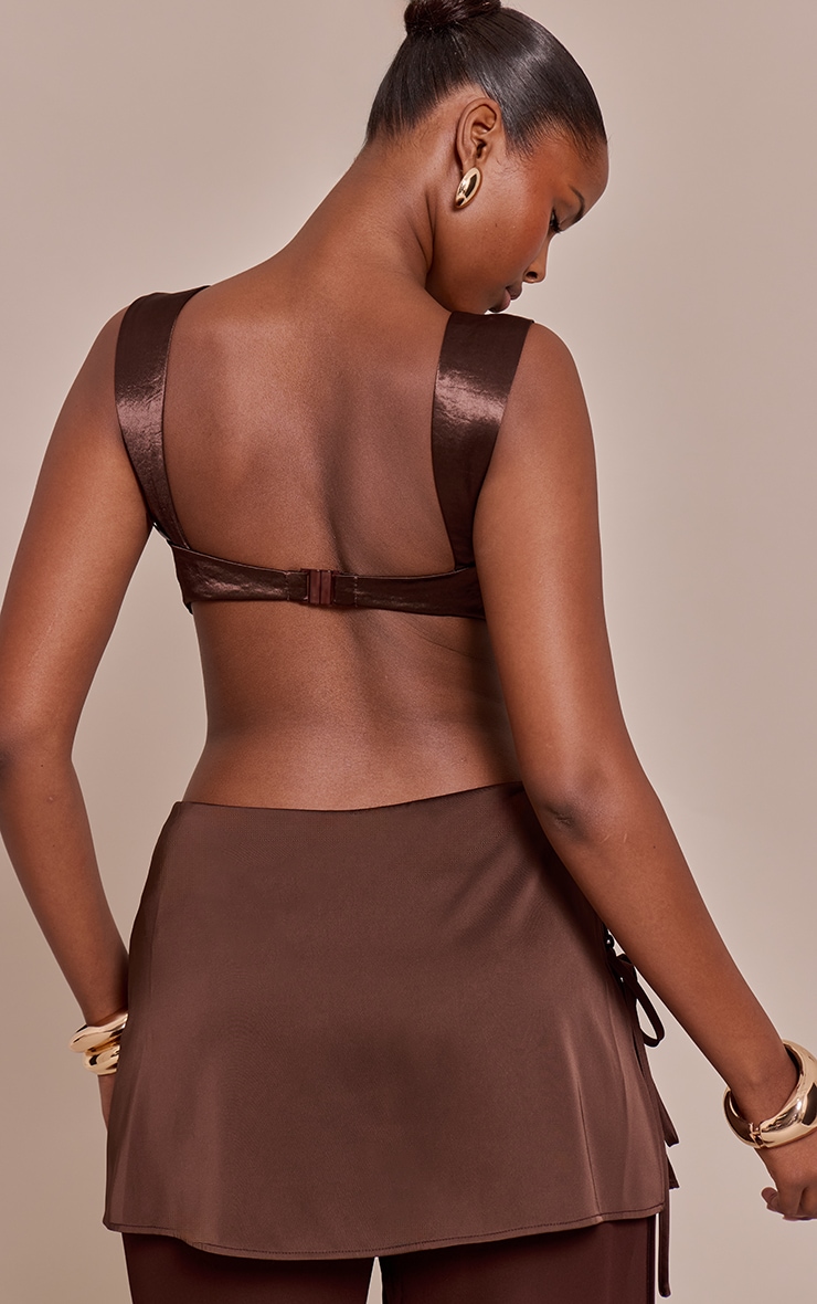 Chocolate Hammered Satin Bralette image 2