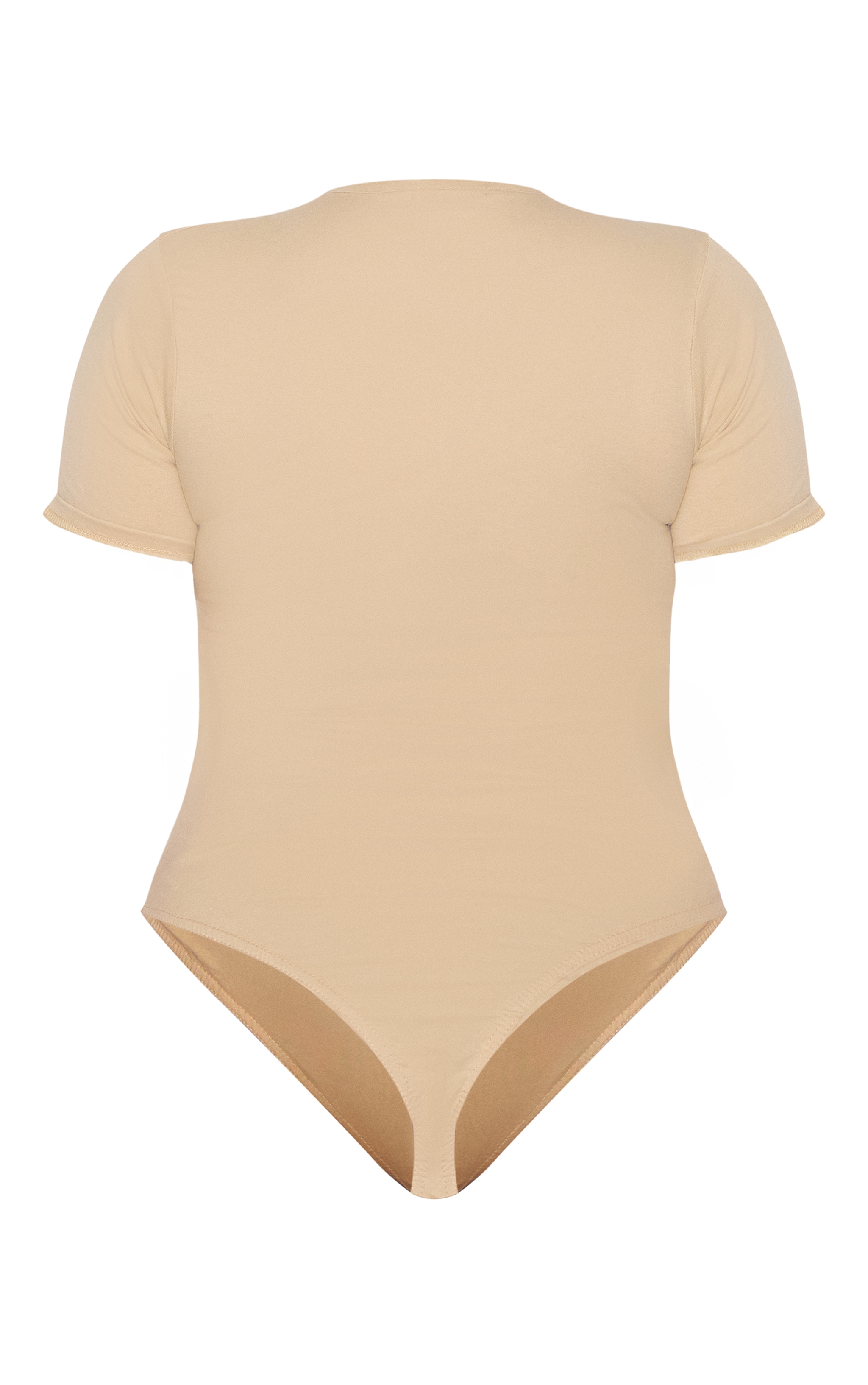 PRETTYLITTLETHING Plus Oatmeal Cap Sleeve Bodysuit image 6