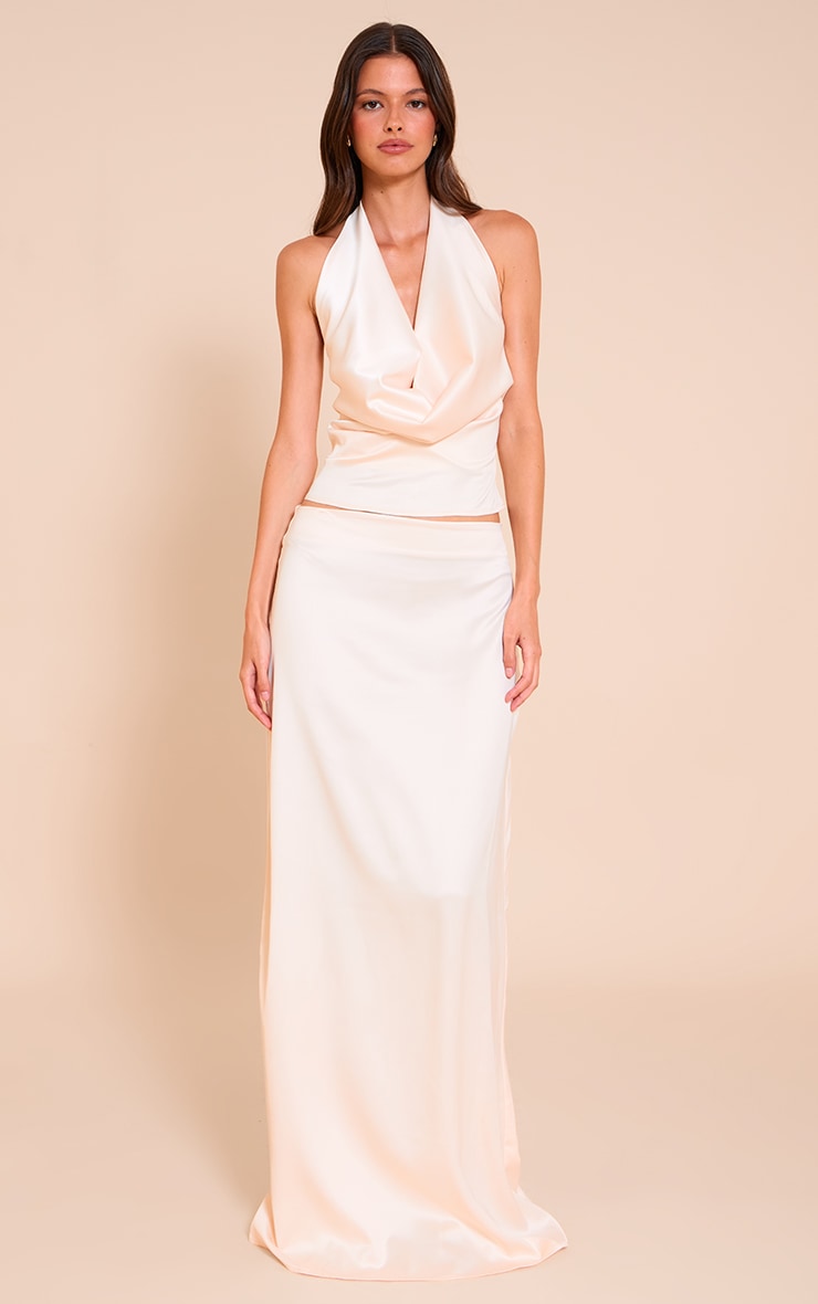 plt white satin skirt
