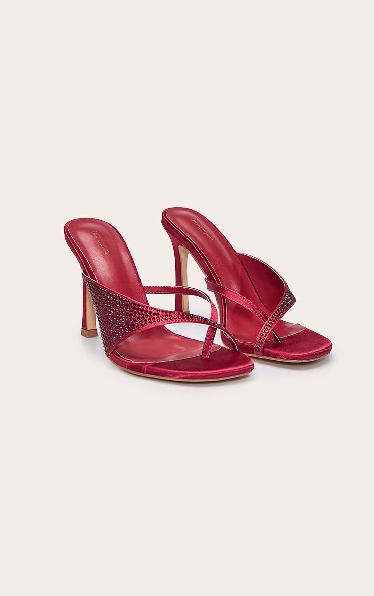 Red Toe Post Heel Mule image 3