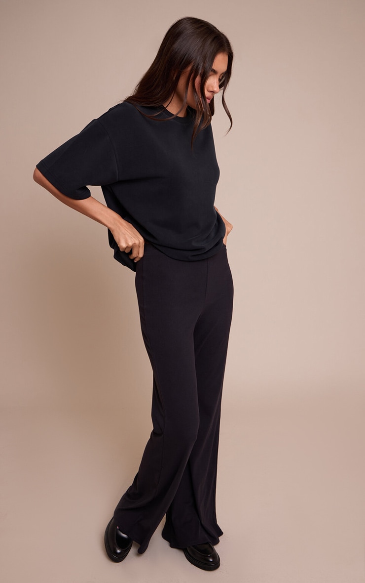 Black Ultra Soft Flared Leg Pant image 1