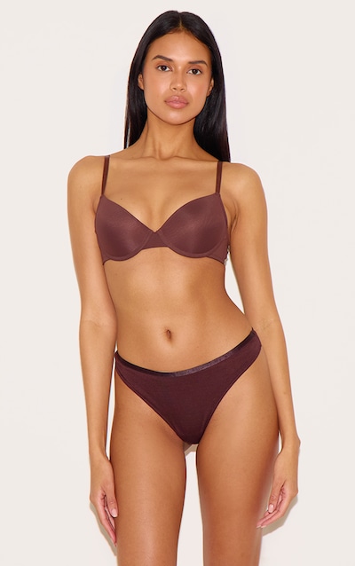 Soutien-gorge T-shirt marron à armatures