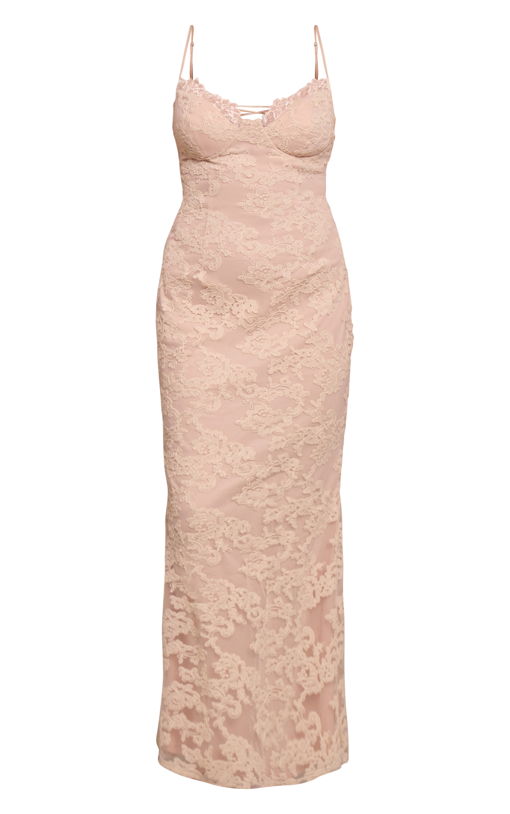 Shape Robe longue moulante texturée crème fleurie à armatures image 5