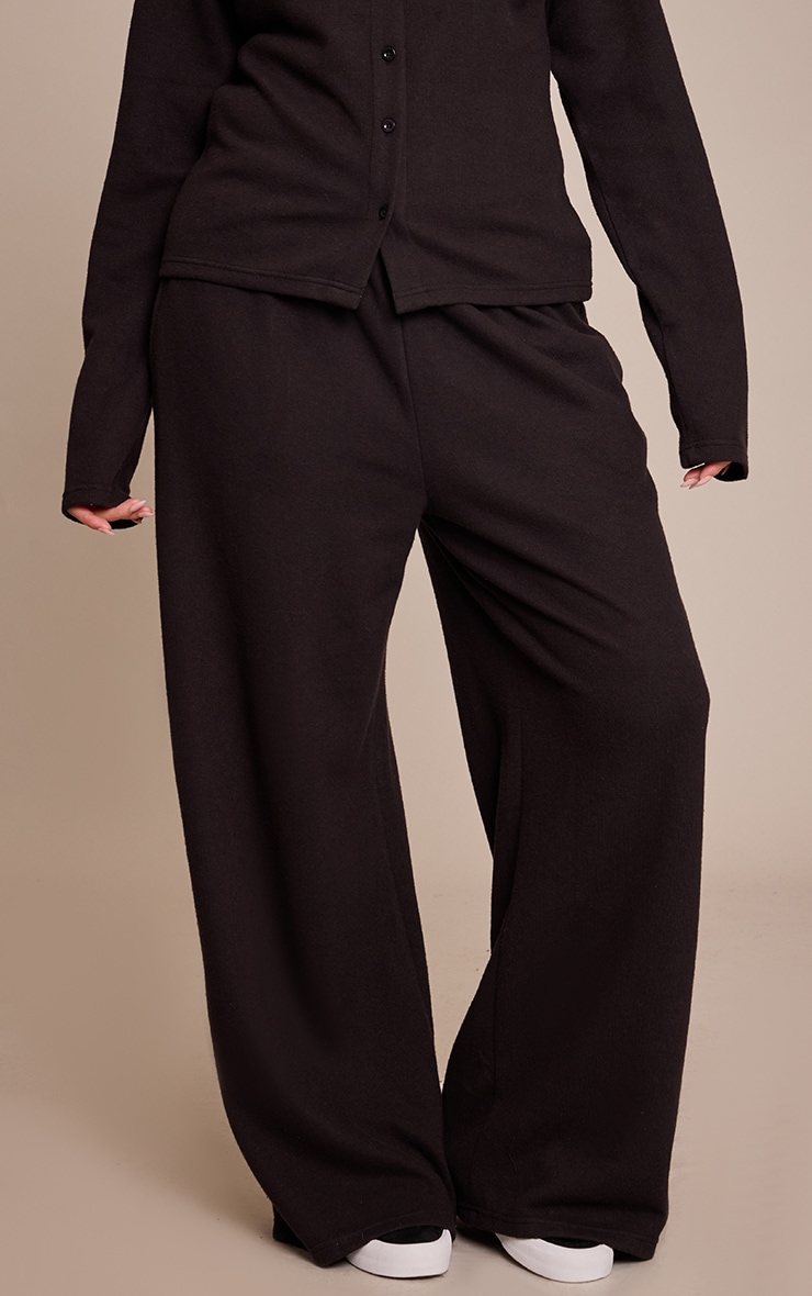 Plus Black Soft Touch Wide Leg Sweatpants image 2