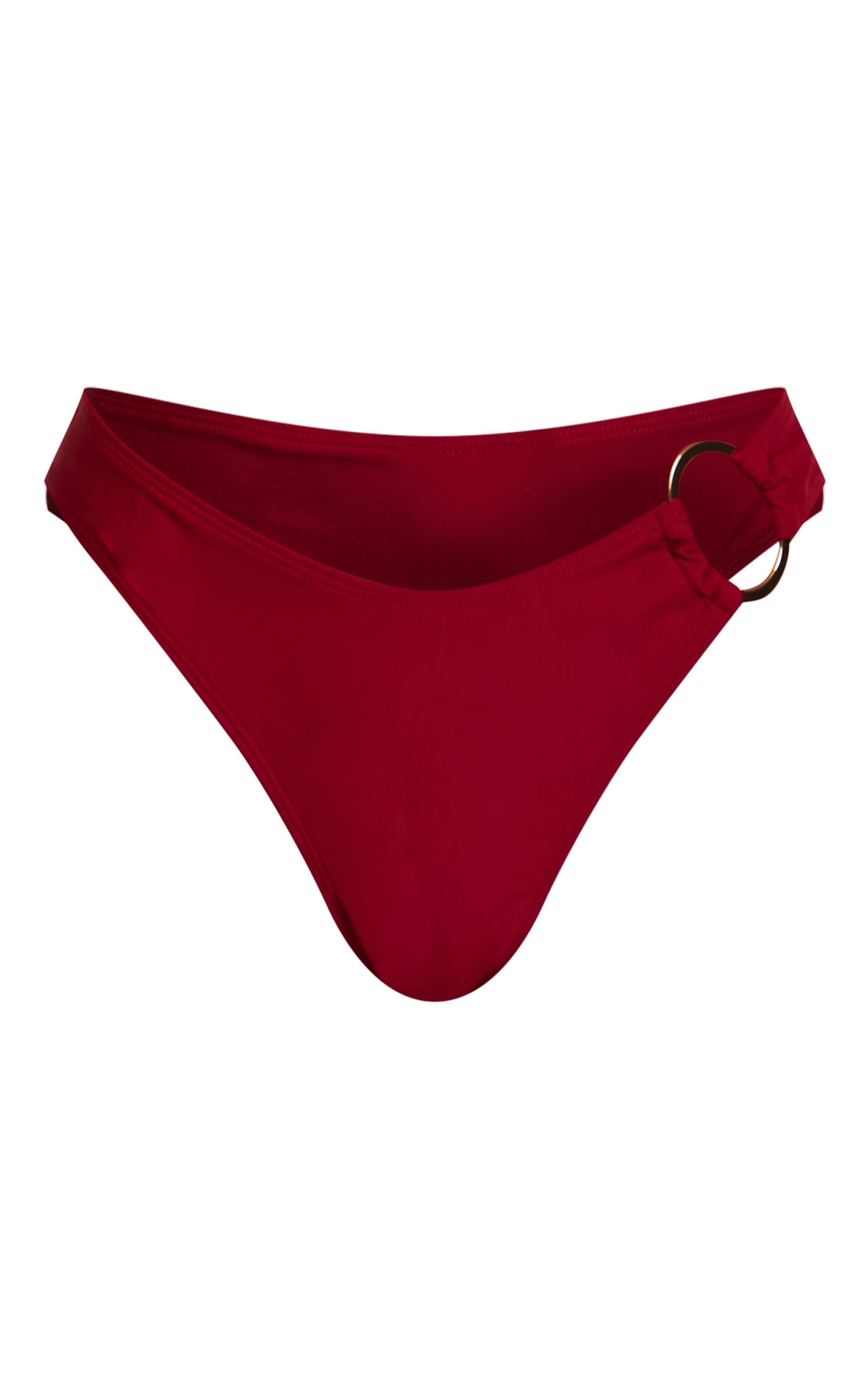 Burgundy O Ring Triangle Bikini Top image 5