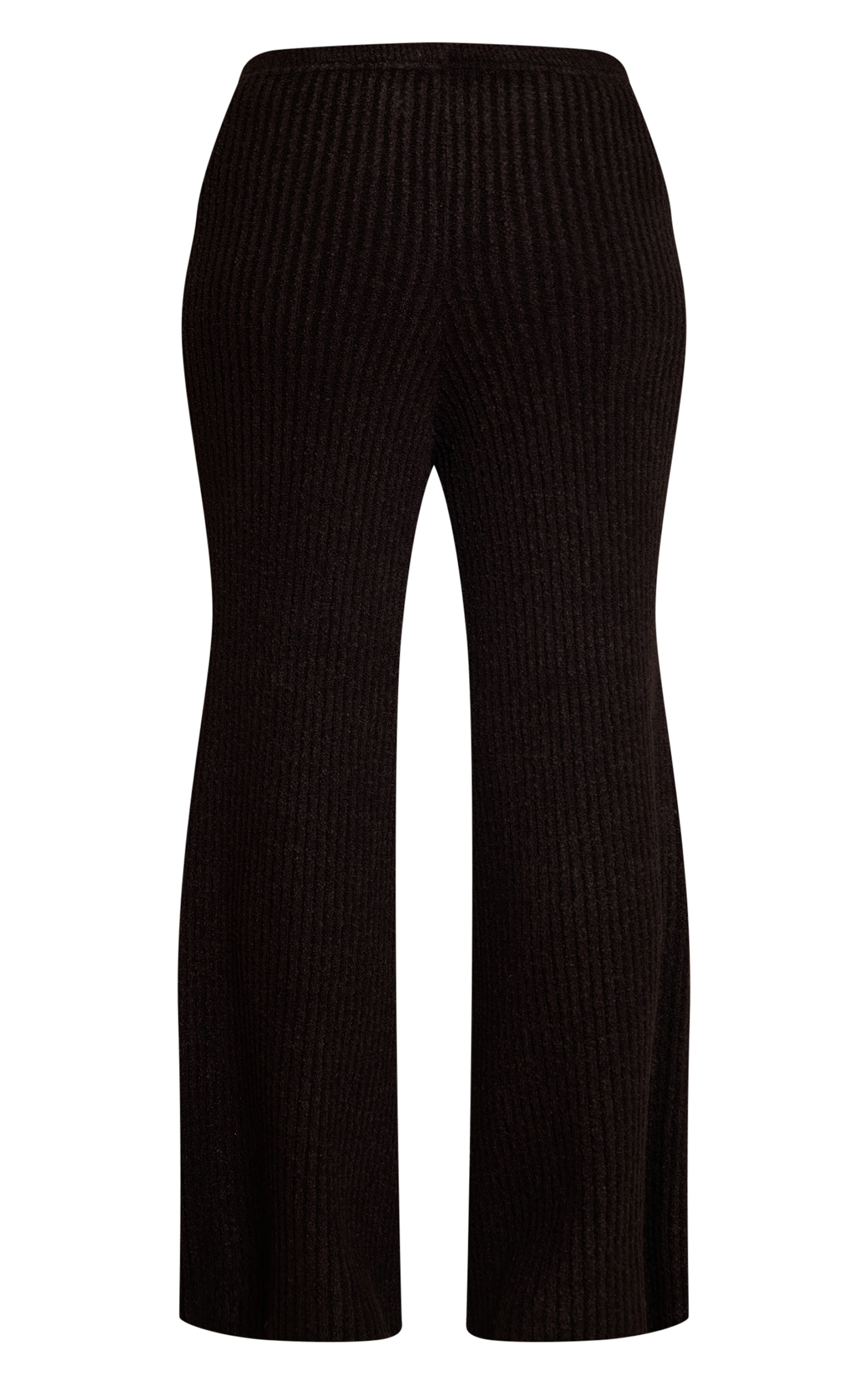 Plus Black Rib Boucle Knit Wide Leg Pants image 5
