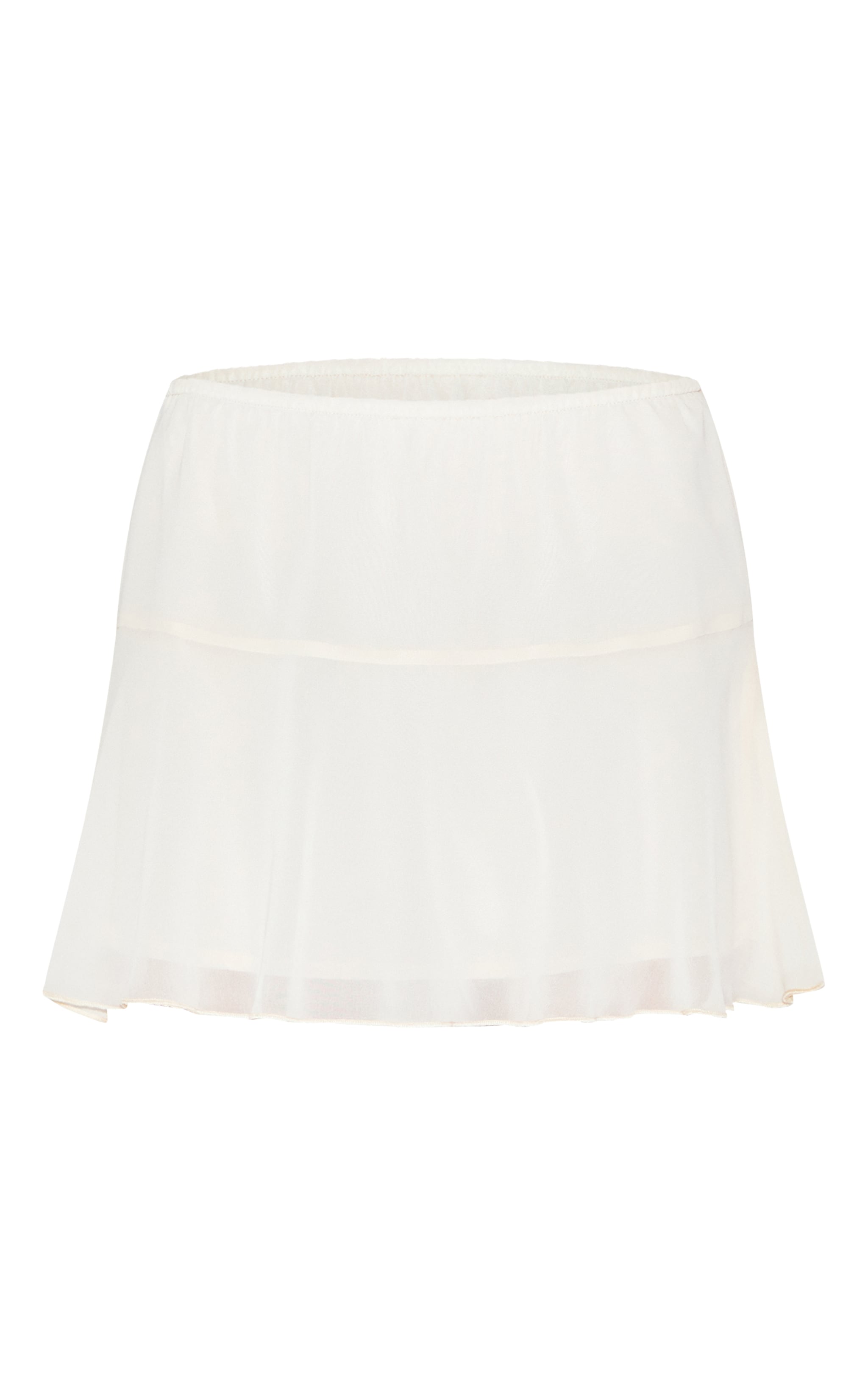 Cream Frill Hem Mini Skirt image 6
