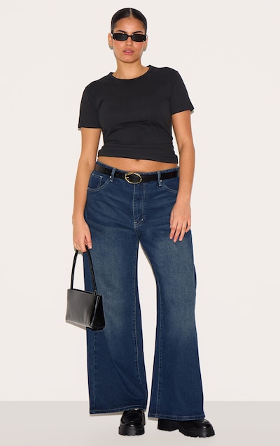 Plus Indigo Wide Leg Jeans