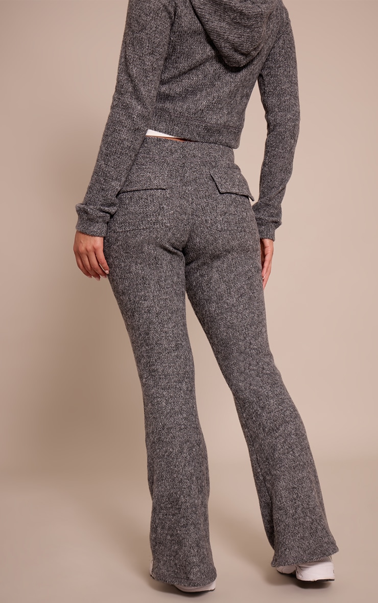 Pantalon skinny flare gauffré côtelé brossé gris anthracite image 3