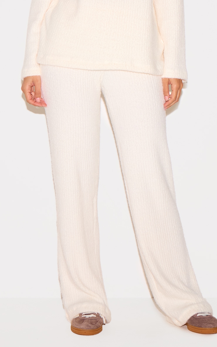 KNIT PANTS ベージュ　34 Amazon.com: Waitfairy Womens Solid Rib Knit Wide Leg Pants