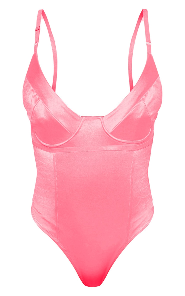 pink satin bodysuit