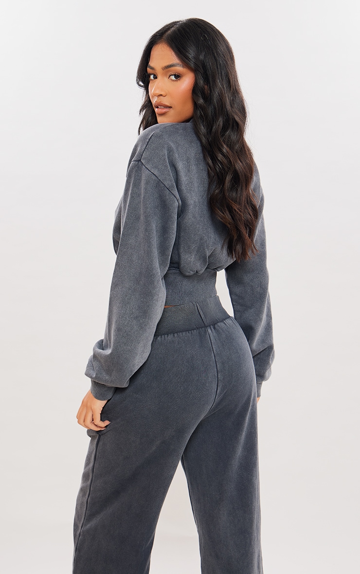 独創的 Cropped Charcoal Washed Tall Oversized Tall | Sweatshirt テープ・マスキングテープ