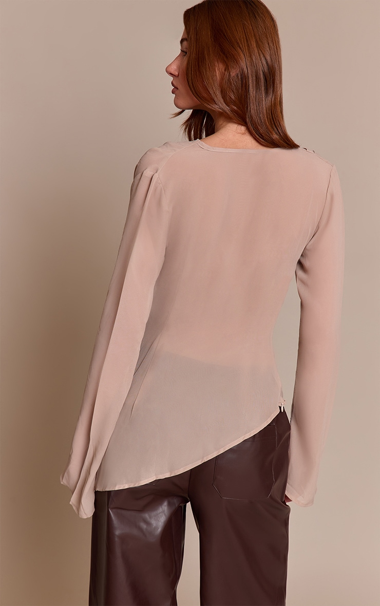 Stone Chiffon Cowl Plunge Blouse image 2