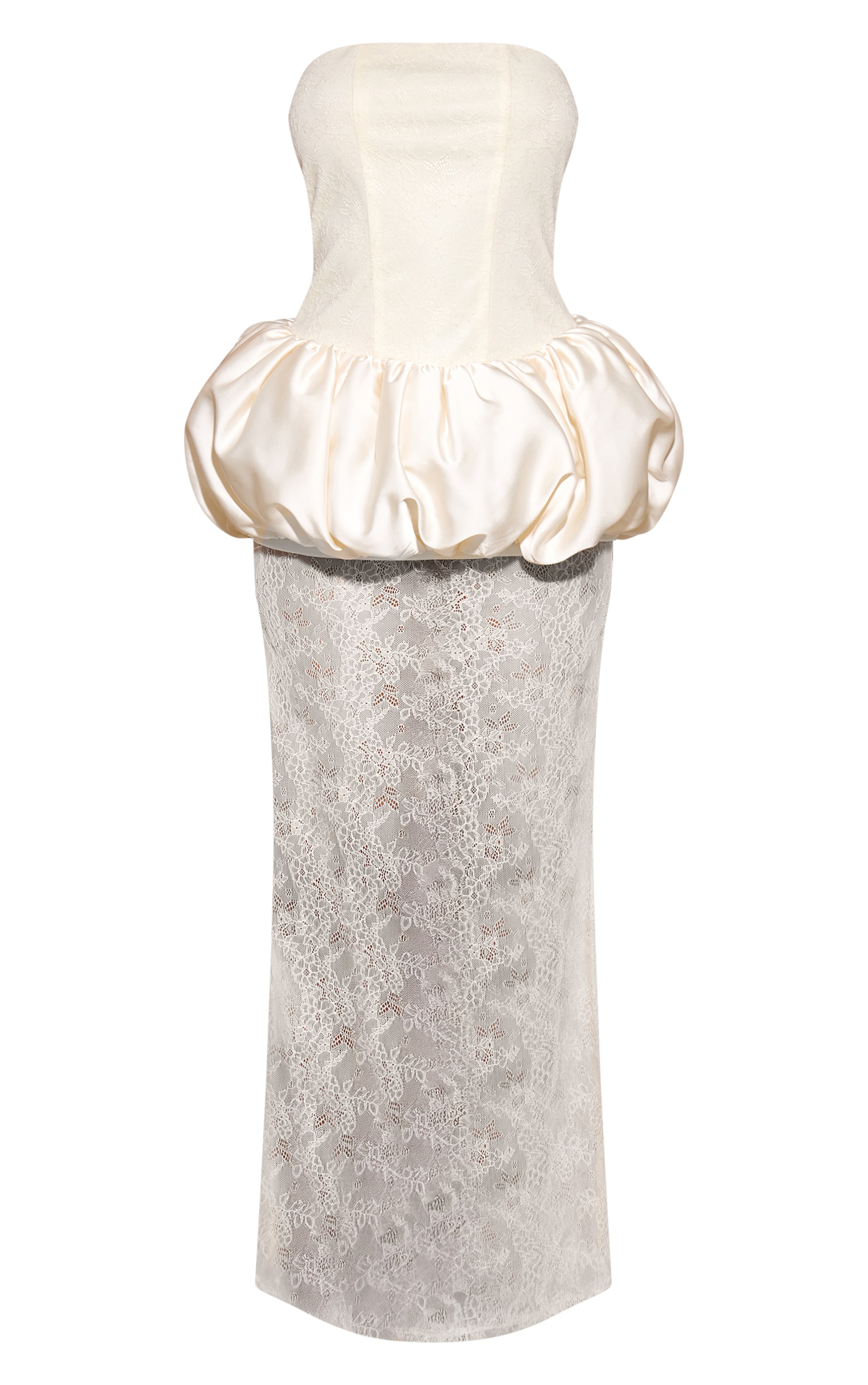 Cream Puff Ball Lace Detail Maxi Dress image 5