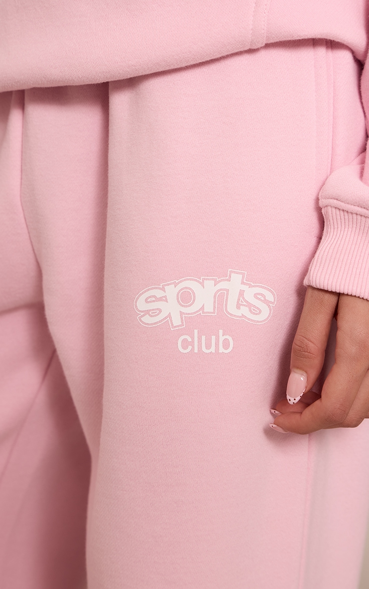 Baby Pink PLT Sports Club Cuffed Sweatpants image 4
