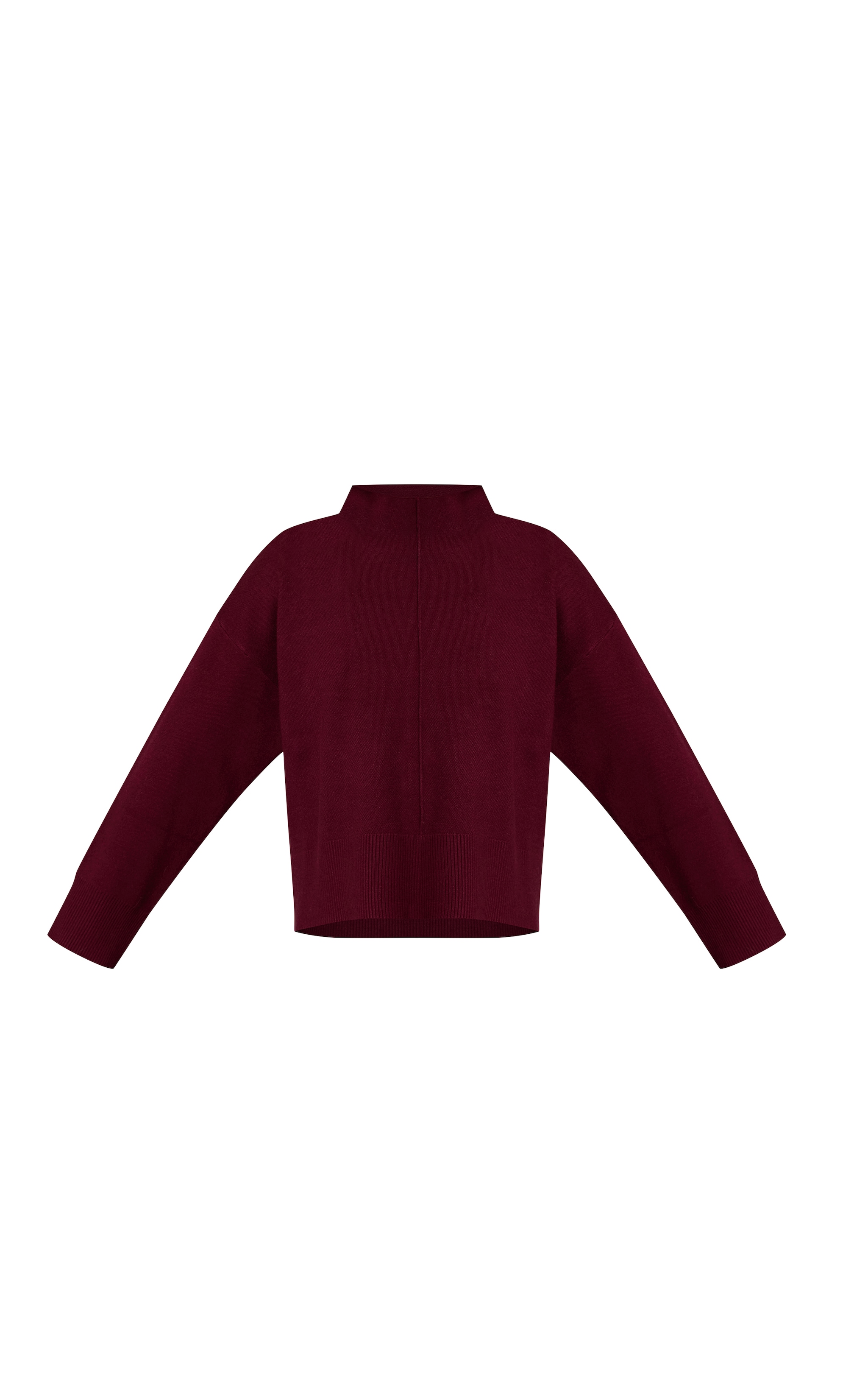 Burgundy Seam Detail Oversized Knitted Jumper image 5
