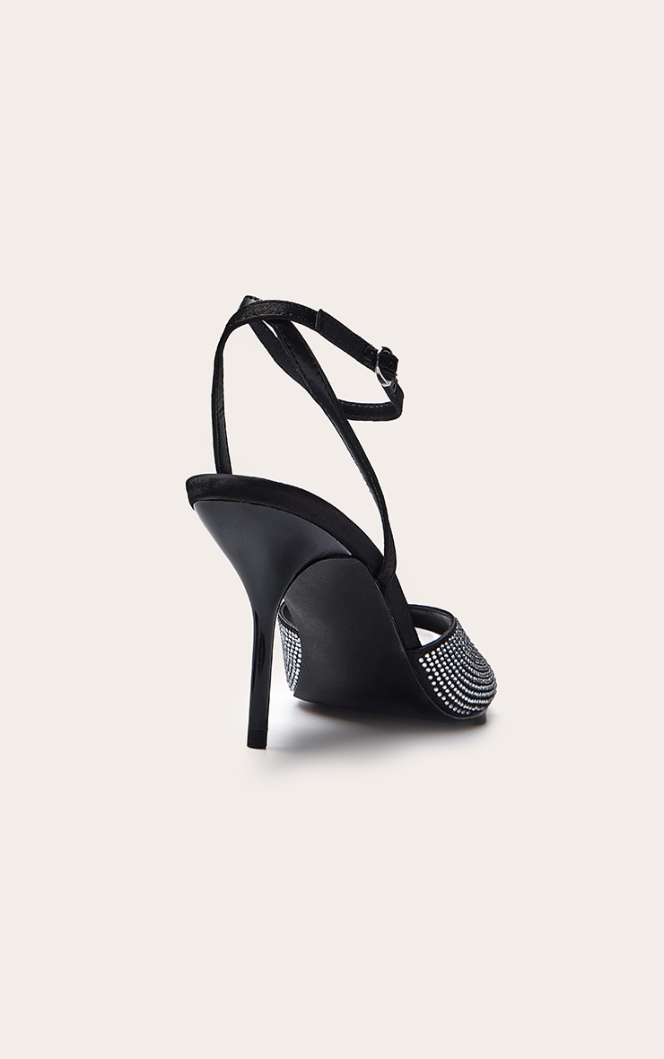 Black Silver Hot Fix Heeled Sandal image 3
